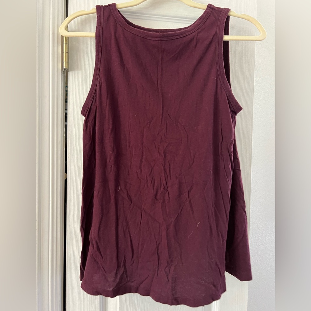 Loft burgundy tank with open back
